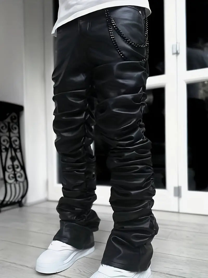 Black Heartz Faux Leather Pants